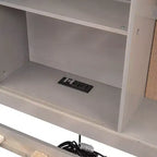 Lit de repos double avec étagères de rangement, tableau en liège, ports USB et 3 tiroirs - ModernLuxe