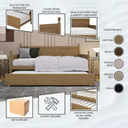 Lit de repos double en bois ChaletPosh avec lit gigogne