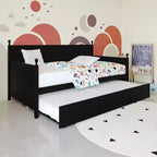 Lit de repos double en bois ChaletPosh avec lit gigogne