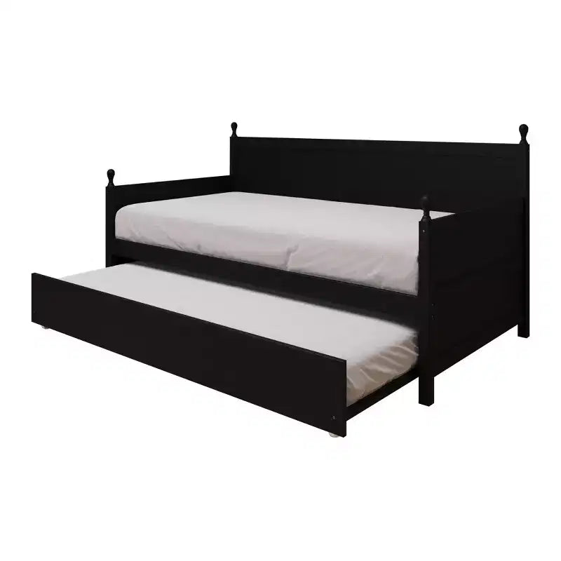 Lit de repos double en bois ChaletPosh avec lit gigogne