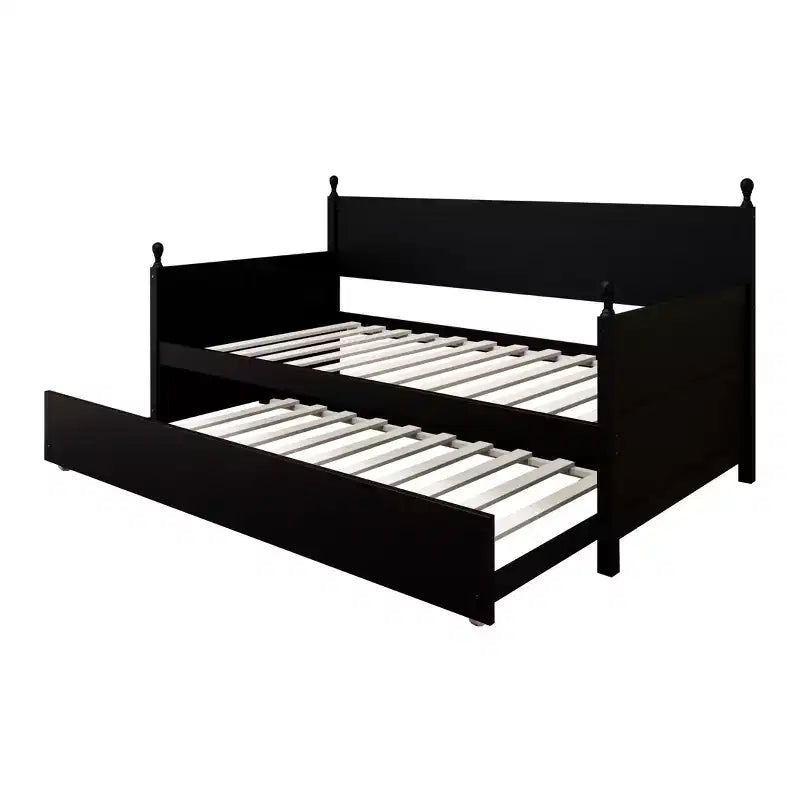 Lit de repos double en bois ChaletPosh avec lit gigogne