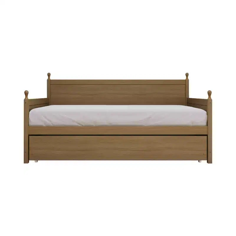 Lit de repos double en bois ChaletPosh avec lit gigogne