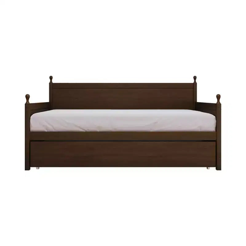 Lit de repos double en bois ChaletPosh avec lit gigogne