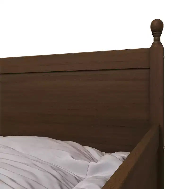 Lit de repos double en bois ChaletPosh avec lit gigogne