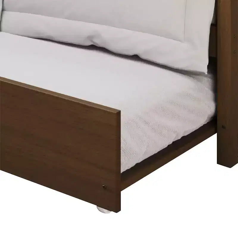 Lit de repos double en bois ChaletPosh avec lit gigogne