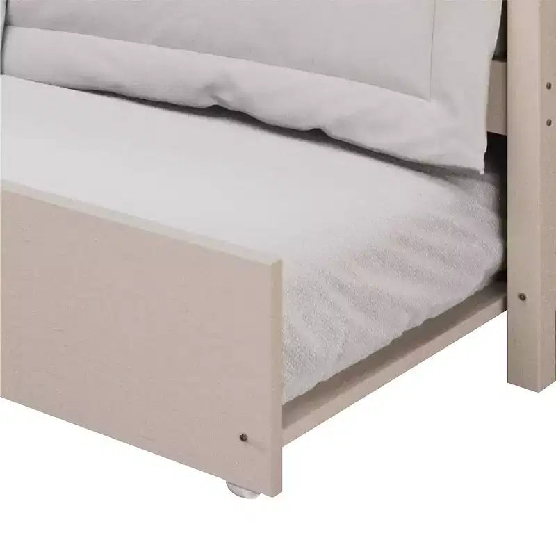 Lit de repos double en bois ChaletPosh avec lit gigogne
