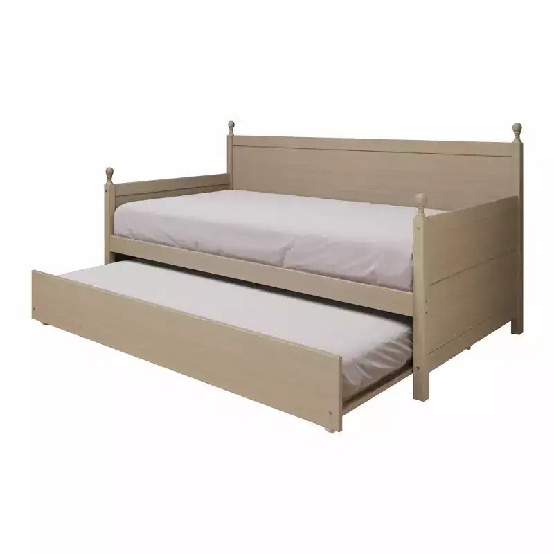 Lit de repos double en bois ChaletPosh avec lit gigogne