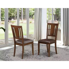 HomeStock Dudley Chaises de salle à manger en similicuir avec finition acajou, lot de 2