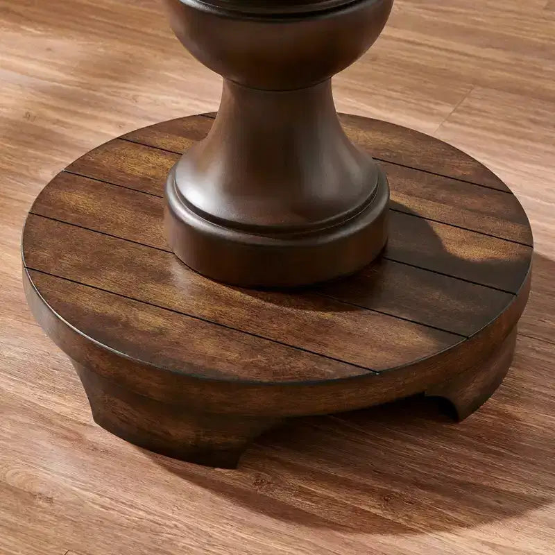 Table d'appoint ronde sur pied de style traditionnel Roundhill Furniture Caesar