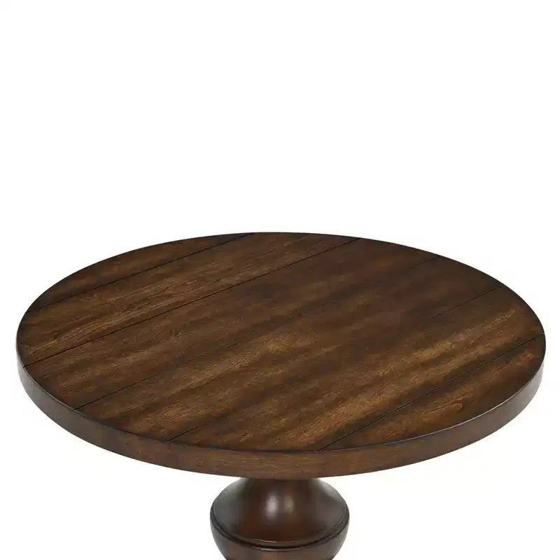 Table d'appoint ronde sur pied de style traditionnel Roundhill Furniture Caesar