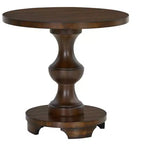 Table d'appoint ronde sur pied de style traditionnel Roundhill Furniture Caesar