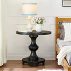 Table d'appoint ronde sur pied de style traditionnel Roundhill Furniture Caesar