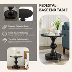 Table d'appoint ronde sur pied de style traditionnel Roundhill Furniture Caesar