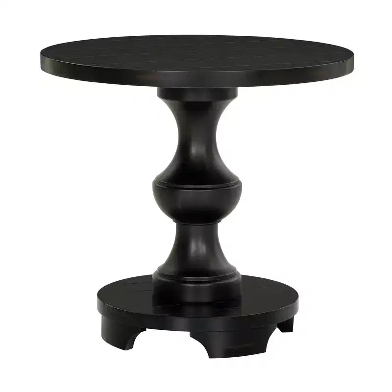 Table d'appoint ronde sur pied de style traditionnel Roundhill Furniture Caesar