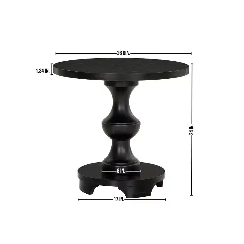 Table d'appoint ronde sur pied de style traditionnel Roundhill Furniture Caesar