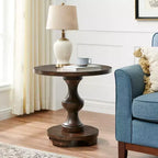 Table d'appoint ronde sur pied de style traditionnel Roundhill Furniture Caesar