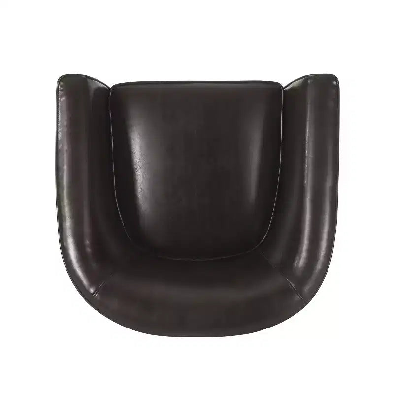 Fauteuil club GDFStudio Arias contemporain en similicuir, marron foncé