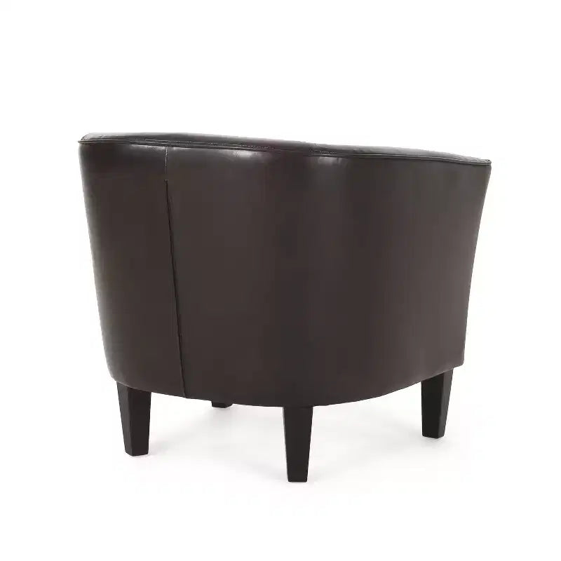 Fauteuil club GDFStudio Arias contemporain en similicuir, marron foncé
