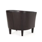 Fauteuil club GDFStudio Arias contemporain en similicuir, marron foncé