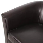 Fauteuil club GDFStudio Arias contemporain en similicuir, marron foncé