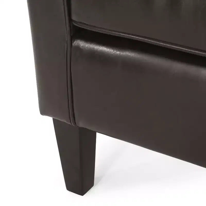 Fauteuil club GDFStudio Arias contemporain en similicuir, marron foncé