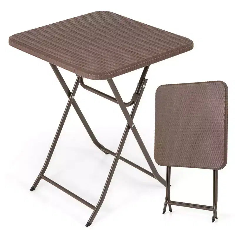 Costway 23.5 Square Folding Table Indoor Outdoor Foldable Plastic Table
