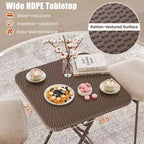 Costway Table pliante carrée 23,5 pouces d'intérieur/d'extérieur en plastique