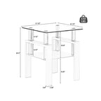 MAYEERTY Table d'appoint moderne en verre trempé, table d'appoint carrée pour salon ou chambre à coucher, transparente