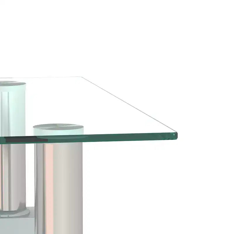 MAYEERTY Table d'appoint moderne en verre trempé, table d'appoint carrée pour salon ou chambre à coucher, transparente