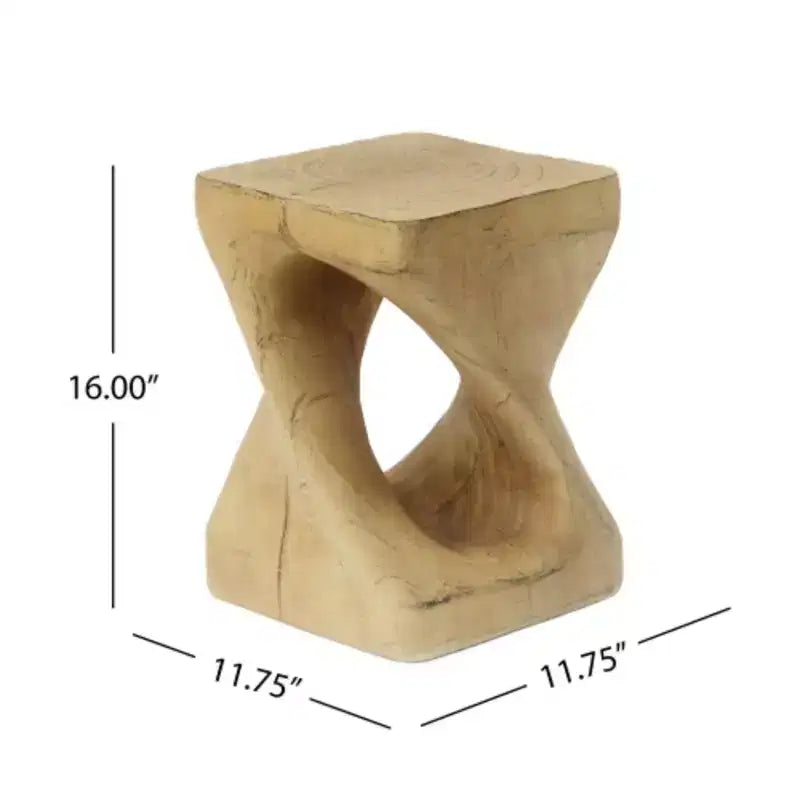 Table d'appoint Twist Shape, texture façon bois, coloris naturel