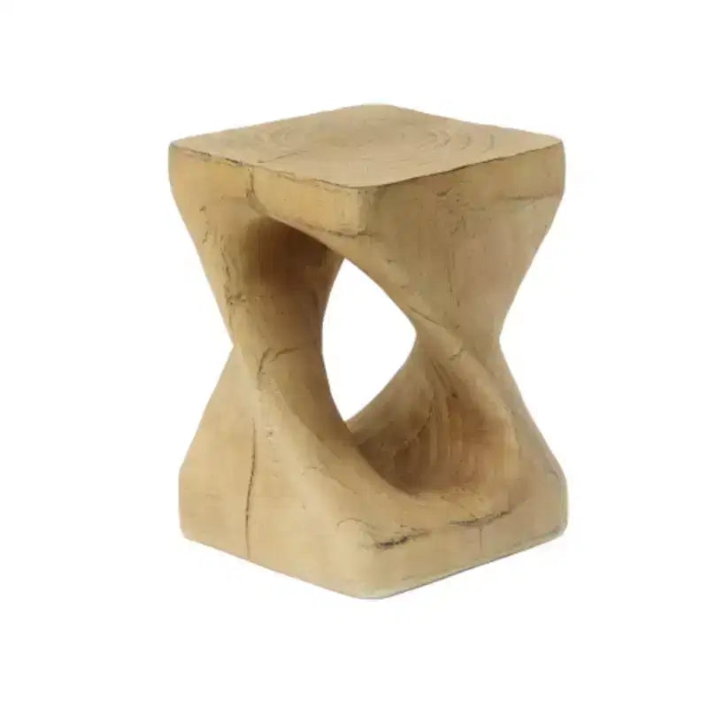 Table d'appoint Twist Shape, texture façon bois, coloris naturel