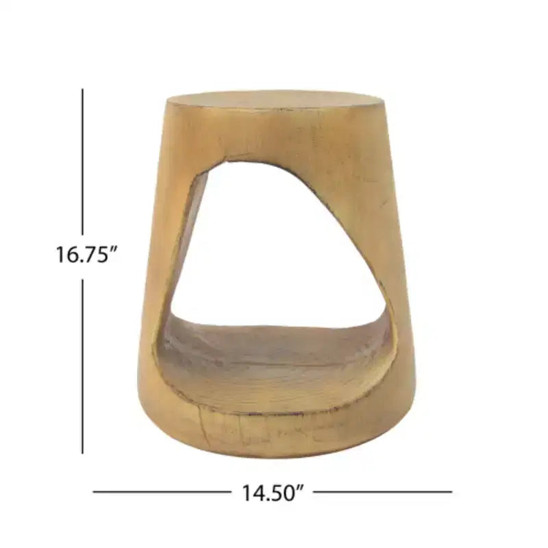 Table d'appoint évidée, texture bois, couleur naturelle