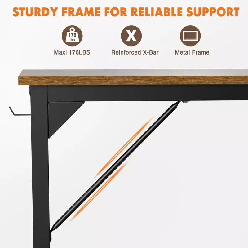 Bureau de jeu d'ordinateur de 40 pouces avec rangement, table PC de style simple et moderne pour bureau à domicile, pour jeunes étudiants adultes