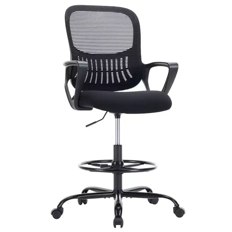 Adjustable Foot Ring Tall Office Chair for Standing Desk, Counter Height Design