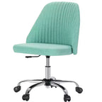 Fabric Office Chair: Armless, Swivel, Adjustable, with Wheels