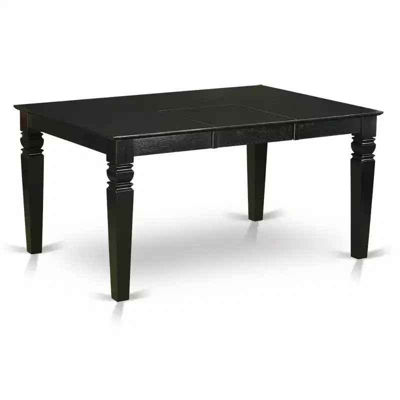 HomeStock Ensemble de salle à manger 7 pièces Table rectangulaire avec 6 chaises Noir Beige clair