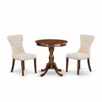 Ensemble de salle à manger HomeStock avec table ronde en bois, finition acajou
