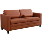 Mjkone Canapé-lit deux places, canapé convertible 2-en-1 en cuir avec matelas pliable, canapé-lit escamotable 2 places avec cadre métallique pour petits espaces