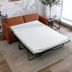 Mjkone Canapé-lit deux places, canapé convertible 2-en-1 en cuir avec matelas pliable, canapé-lit escamotable 2 places avec cadre métallique pour petits espaces