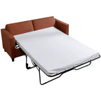 Mjkone Canapé-lit deux places, canapé convertible 2-en-1 en cuir avec matelas pliable, canapé-lit escamotable 2 places avec cadre métallique pour petits espaces