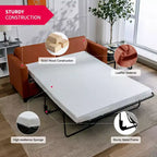 Mjkone Canapé-lit deux places, canapé convertible 2-en-1 en cuir avec matelas pliable, canapé-lit escamotable 2 places avec cadre métallique pour petits espaces