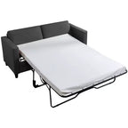 Mjkone Canapé-lit deux places, canapé convertible 2-en-1 en cuir avec matelas pliable, canapé-lit escamotable 2 places avec cadre métallique pour petits espaces