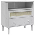 vidaXL SENJA Sideboard Rattan Look White 31.5x15.7x31.5 Solid Wood Pine