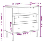 vidaXL Buffet SENJA aspect rotin blanc 80x40x80 cm bois de pin massif