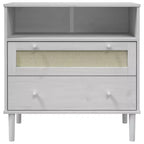 vidaXL Buffet SENJA aspect rotin blanc 80x40x80 cm bois de pin massif