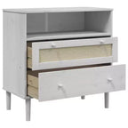 vidaXL Buffet SENJA aspect rotin blanc 80x40x80 cm bois de pin massif