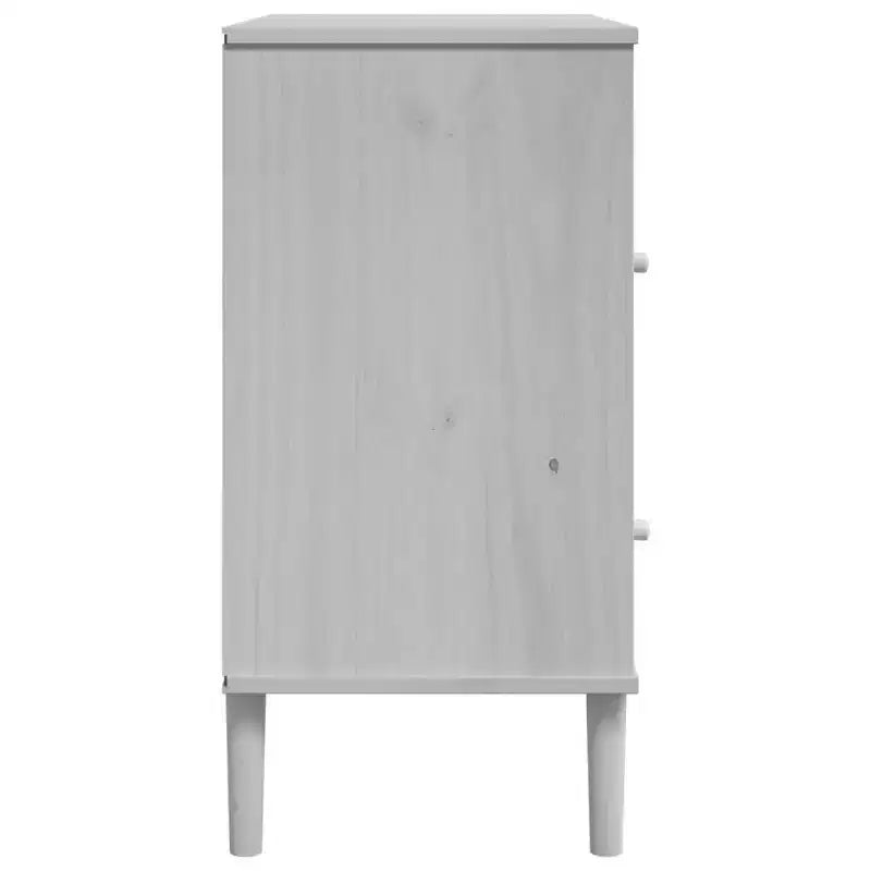 vidaXL Buffet SENJA aspect rotin blanc 80x40x80 cm bois de pin massif