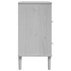 vidaXL Buffet SENJA aspect rotin blanc 80x40x80 cm bois de pin massif