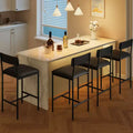 Bar Stools Set of 4, Kitchen Bar Stools with Footrest, PU Upholstered Counter Height Barstool, Bar Chairs for Kitchen Island, Counter