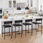Lot de 4 tabourets de bar, tabourets de bar de cuisine avec repose-pieds, tabourets de bar rembourrés en PU hauteur comptoir, chaises de bar pour îlot de cuisine, comptoir